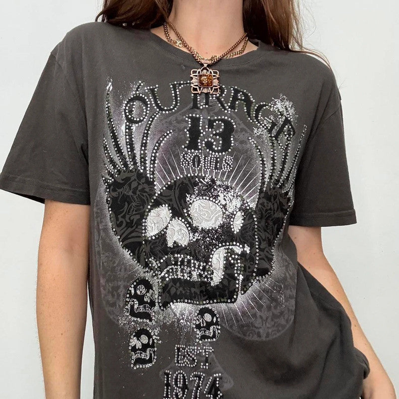 studded graphic grunge t-shirt