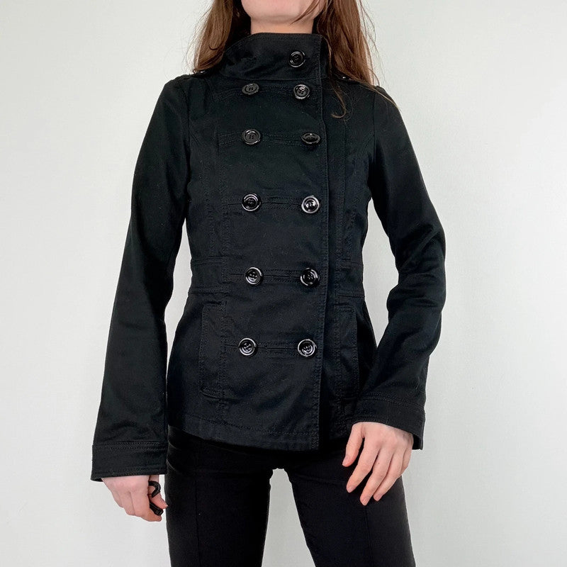 black asymmetric military jacket