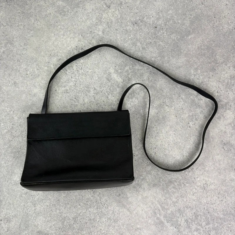 COS black leather crossbody bag