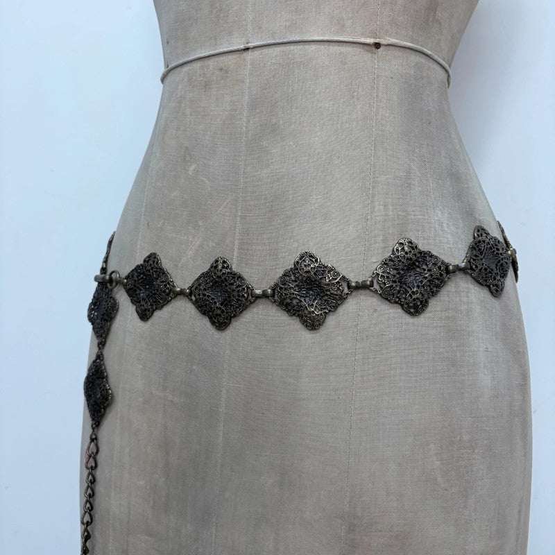 chunky brass metal waist chain belt