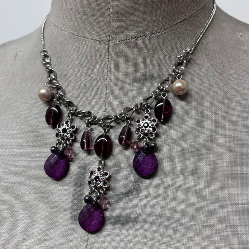 Flower chandelier chain necklace