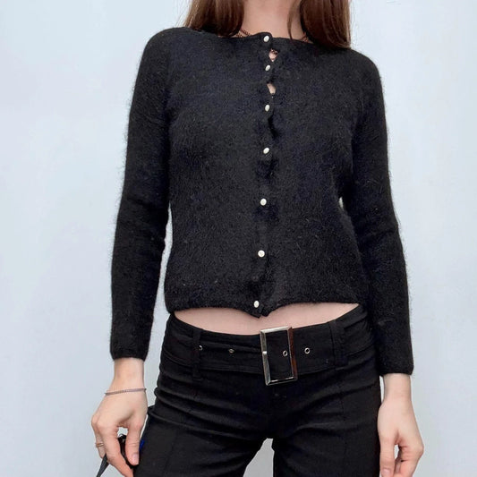 black mohair Sezane cardigan