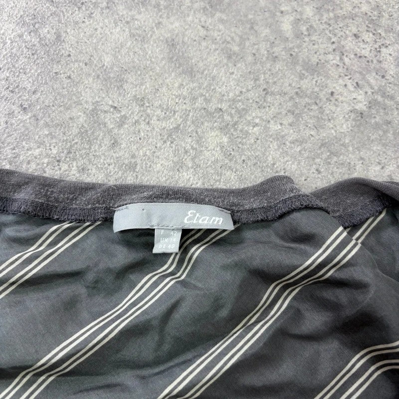 pinstripe silk slouchy grey vest top