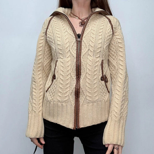 wool cable knit Diesel cardigan