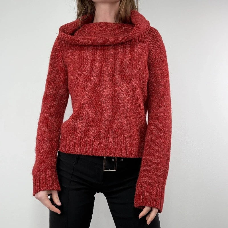 Vintage red knit massimo dutti wool roll neck sweater