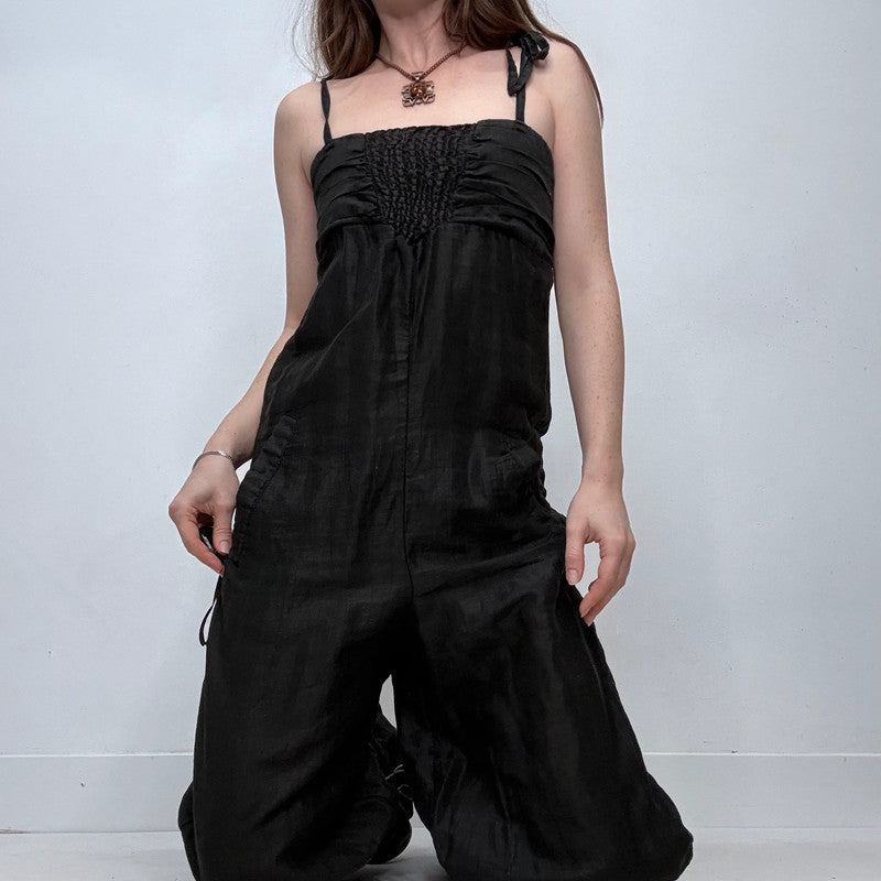 black puff balloon desigual jump suit