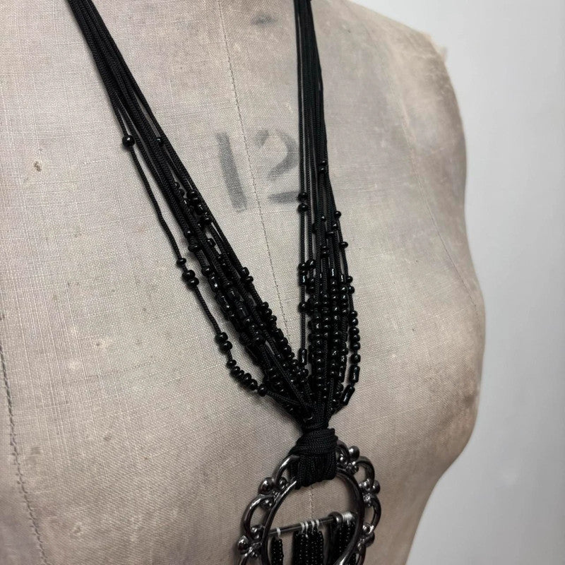 black layered grunge necklace