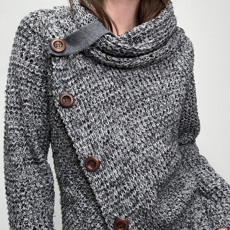 asymmetric slouchy button jumper