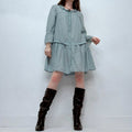Cop Copine baby blue pleated flared shirt dress