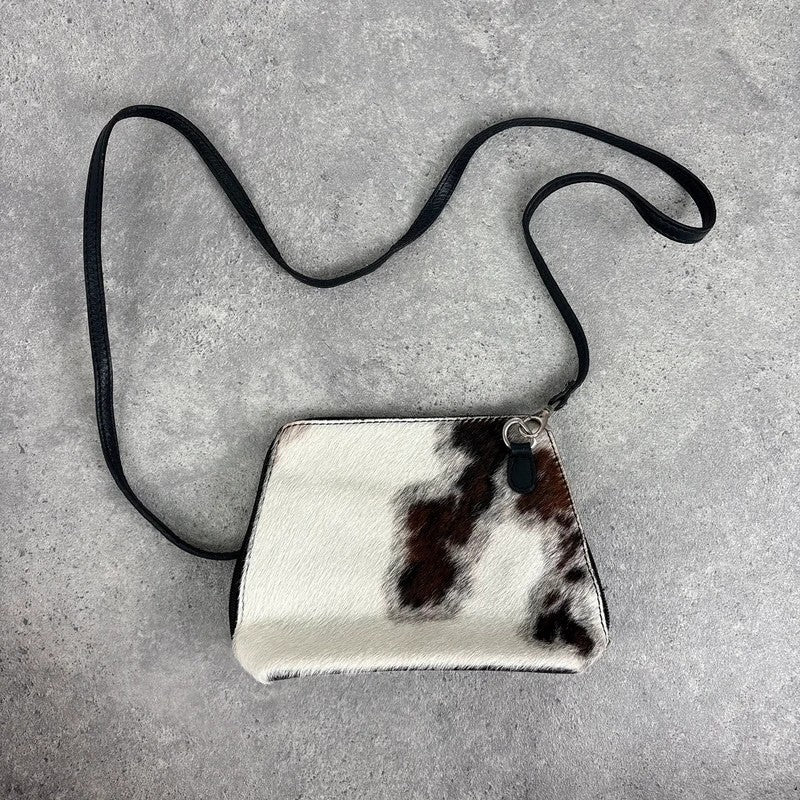 Cow-hide leather mini pouch crossbody