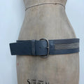 thick oversized grey chain leather belt
