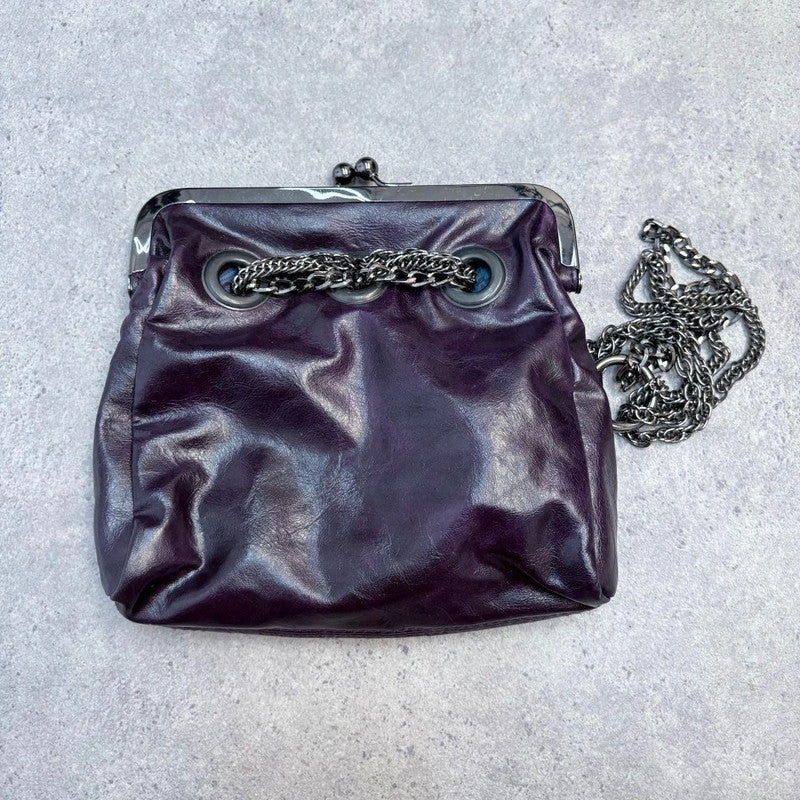 chain strap mini grunge clutch bag