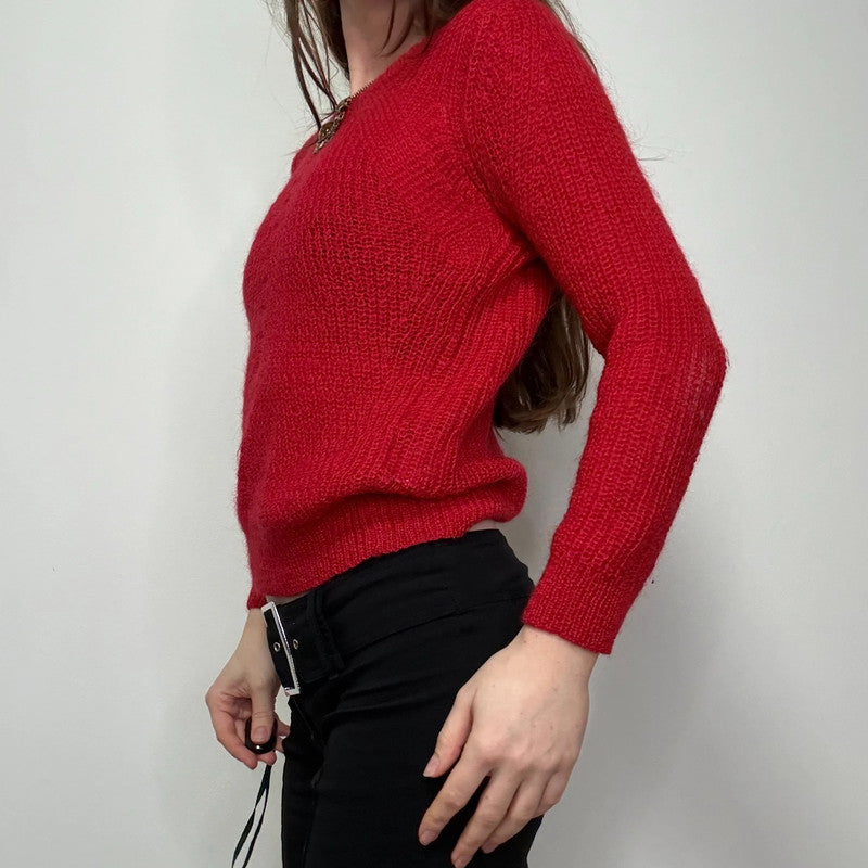 Sandro red wool knitted jumper