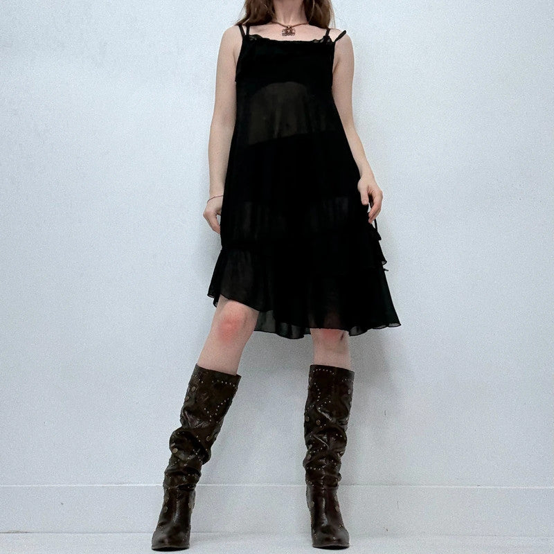 Cop Copine sheer black mini dress