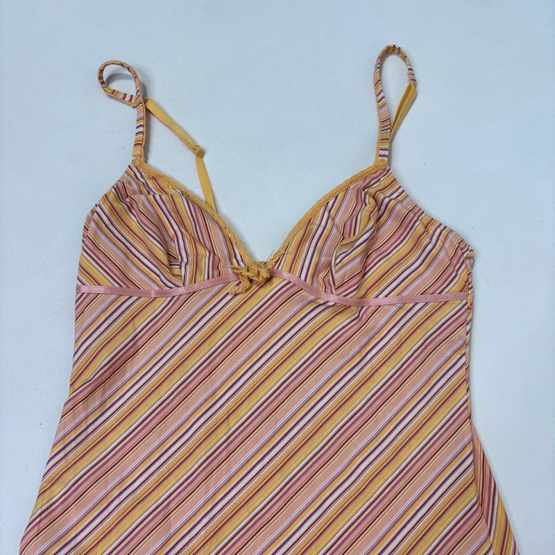 pinstripe mini slip dress