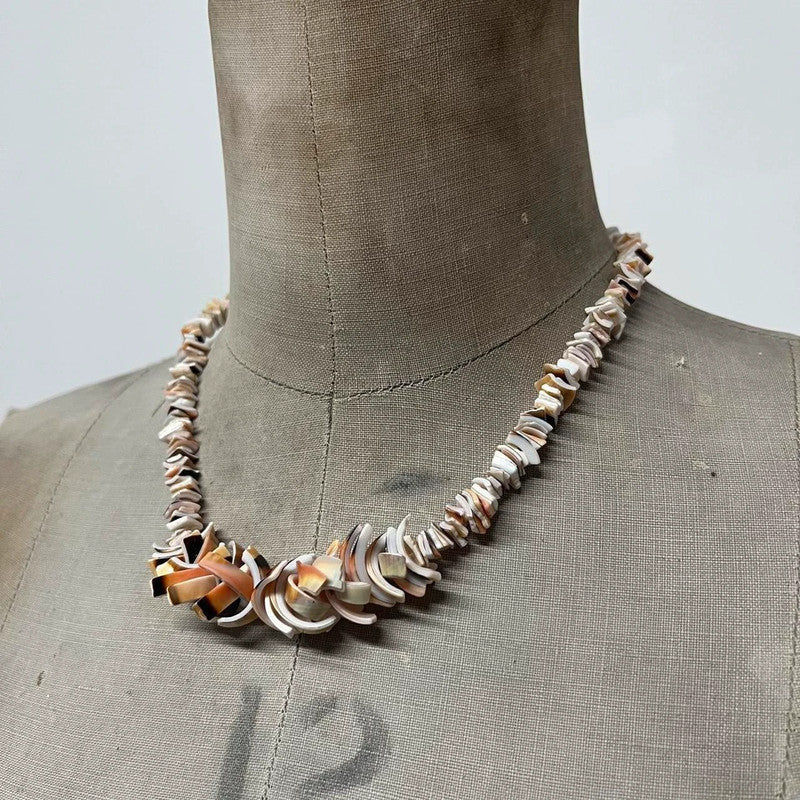Boho beach shell beaded necklace