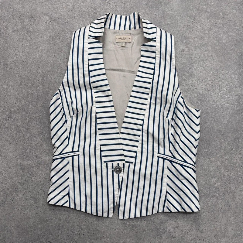 fitted pinstripe fitted waistcoat