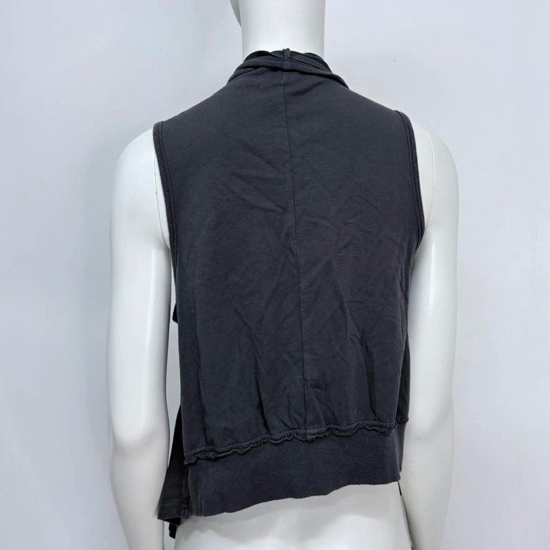 cargo draped grey long vest