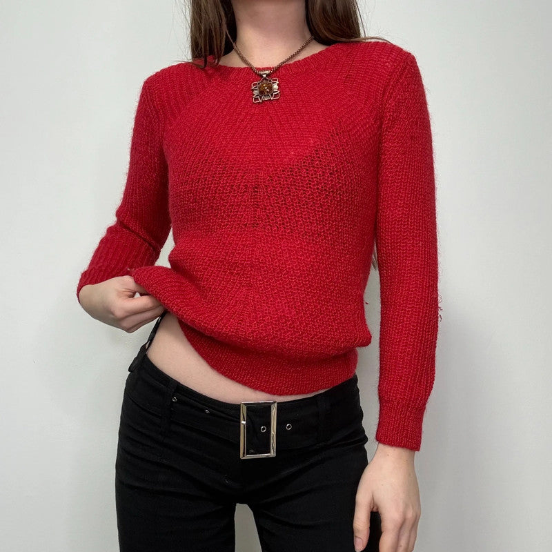 Sandro red wool knitted jumper