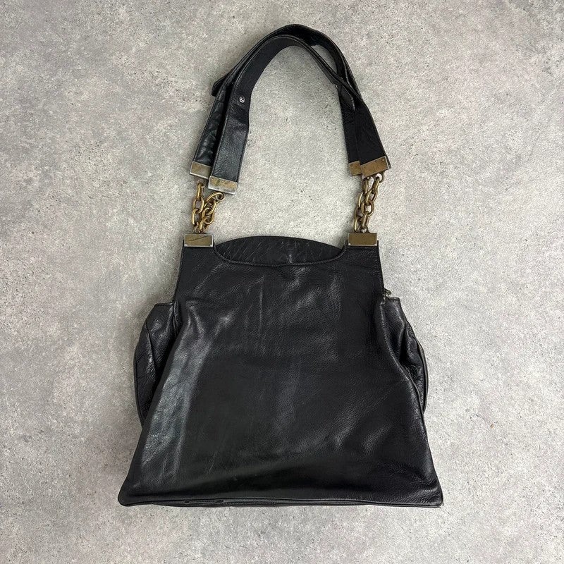 Dolce and Gabanna black leather Y2K handbag