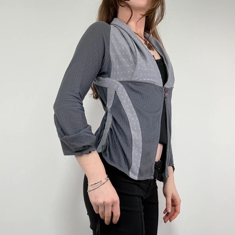 grey structured utility grunge shirt