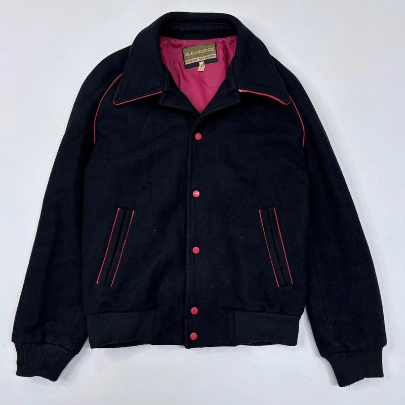 navy wool slouchy bomber jacket