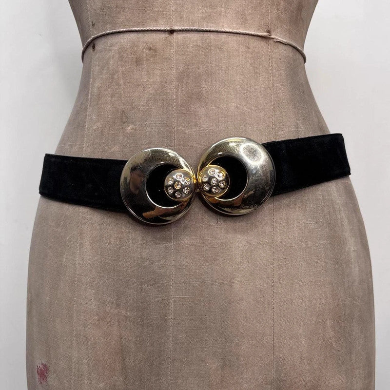 vintage gold chunky leather belt