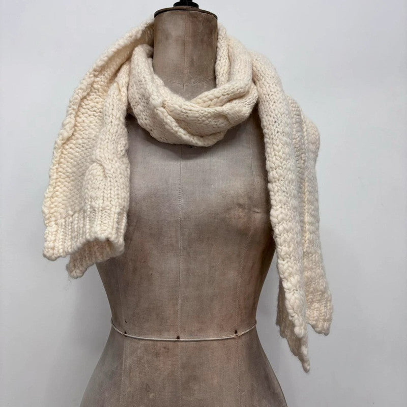 cream cable knit scarf