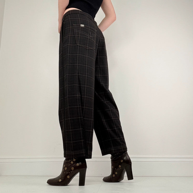 Cop Copine tartan asymmetric barrel trousers