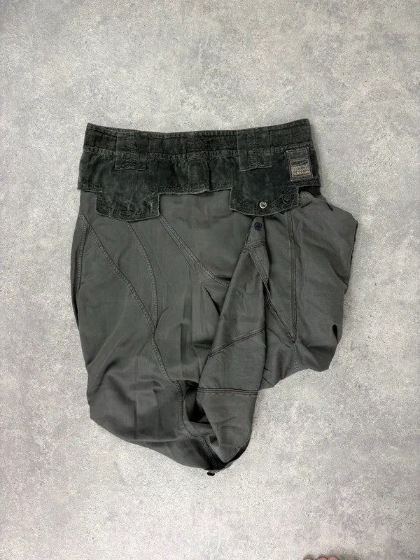 Marithé + François Girbaud adjustable button grey cargo skirt