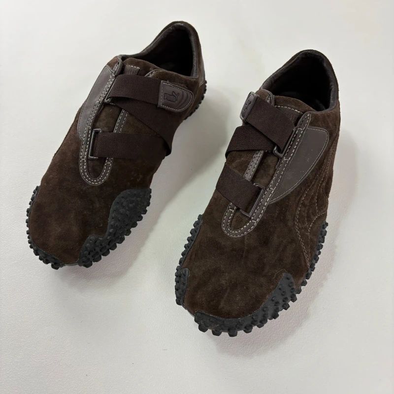 brown suede puma speedcat trainers