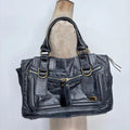 Chloé leather bay bag in navy