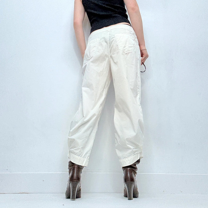 white low rise cop copine trousers