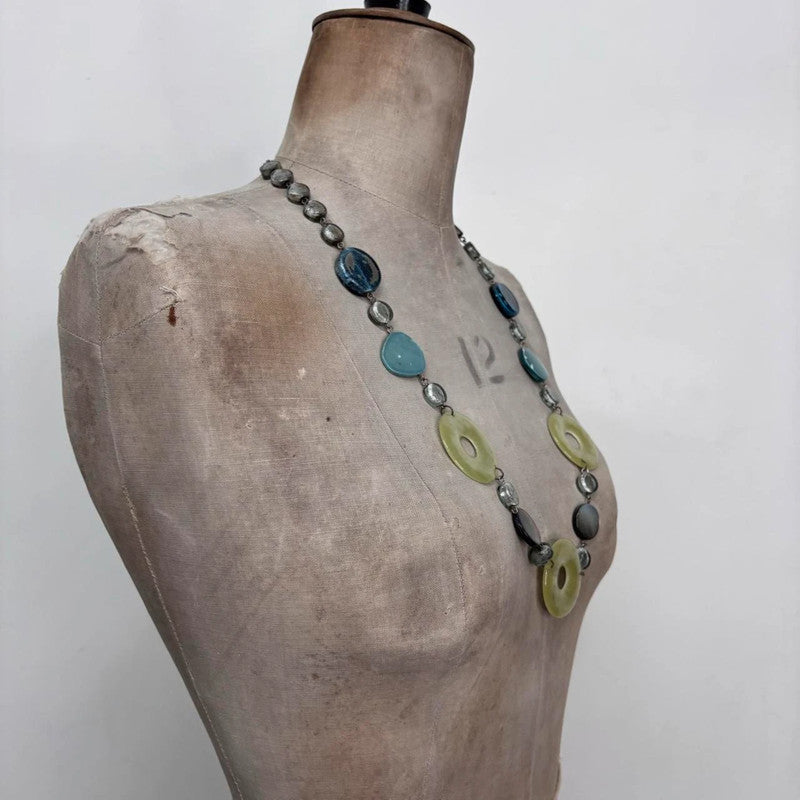 chunky long circle link necklace