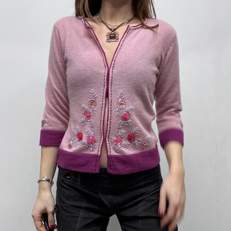 pink wool knitted fairy cardigan