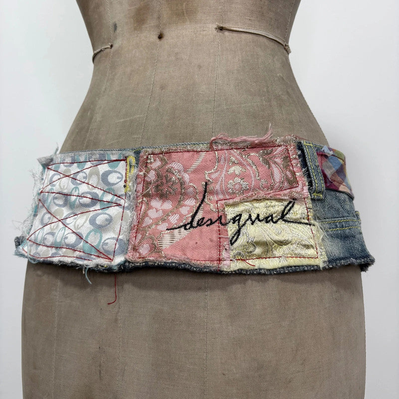 patchwork desigual ribbon corset belt