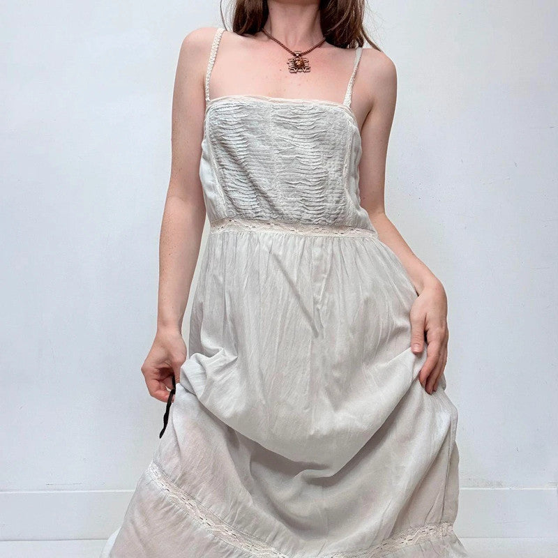 baby blue lace cotton maxi dress
