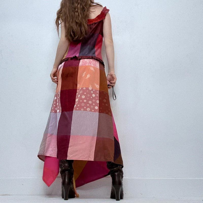 tartan corset lace dress