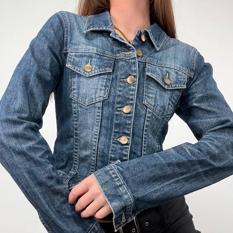 Distressed Cropped Denim Jacket