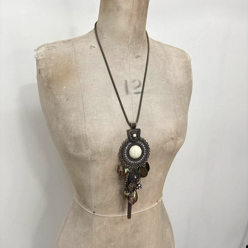chunky metal boho necklace
