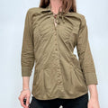 Cop Copine khaki gathered cinched shirt