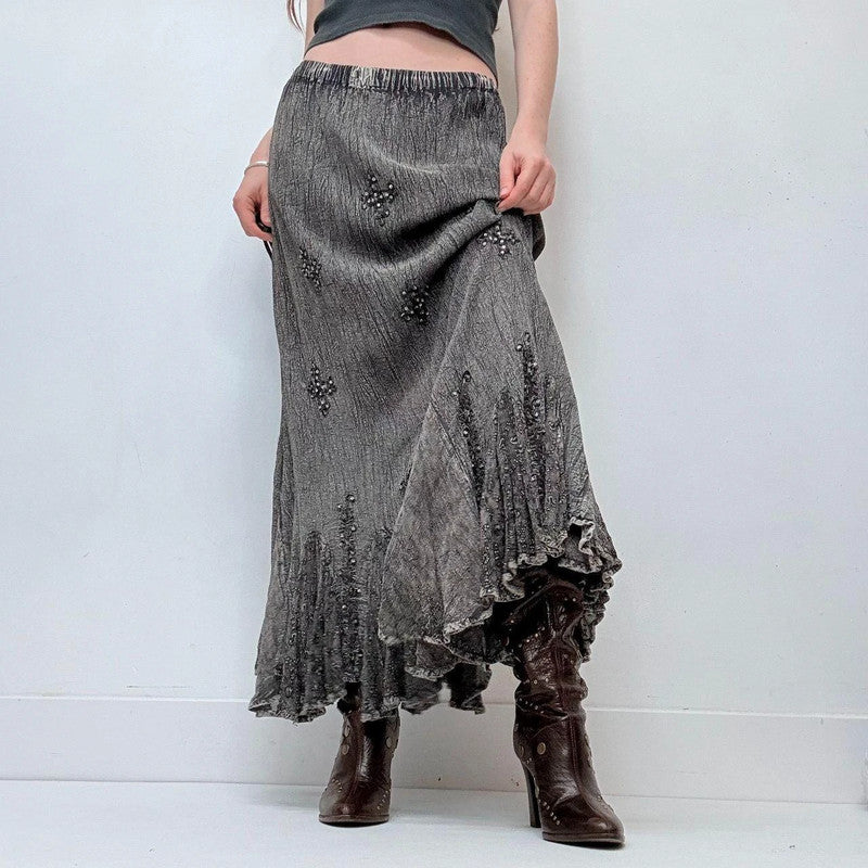 distressed grey boho fairy skirt