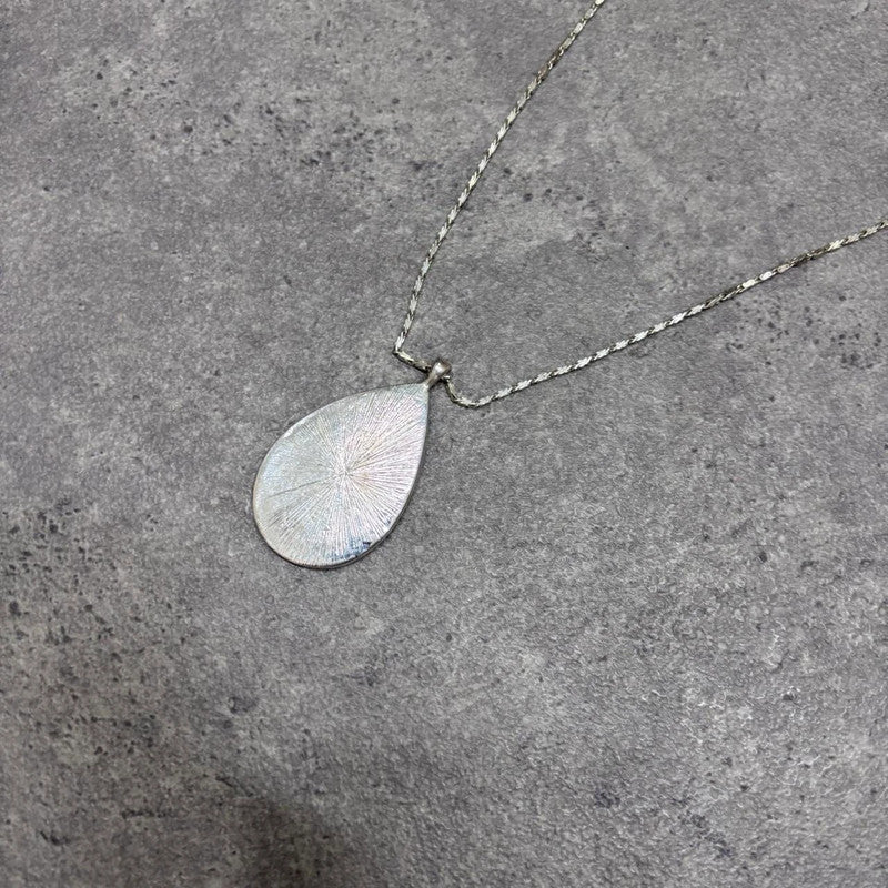 silver pearl shell stone necklace