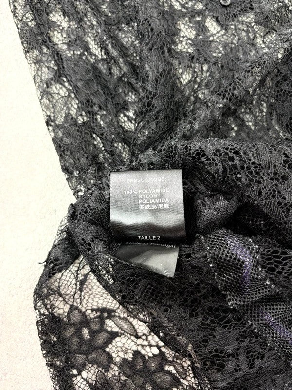 Cop Copine black lace sheer mini dress