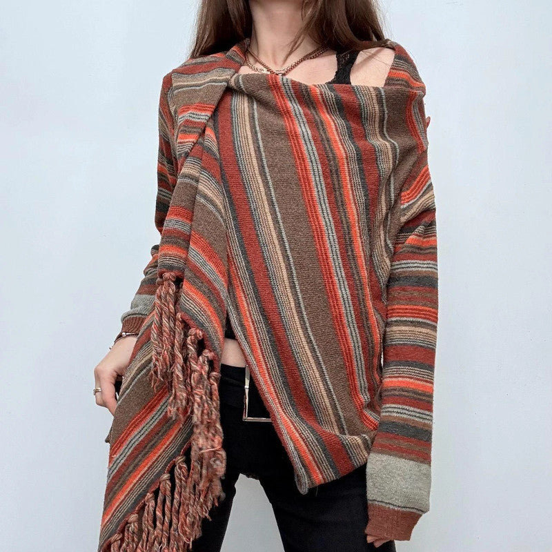 pinstripe hippie rug cardigan