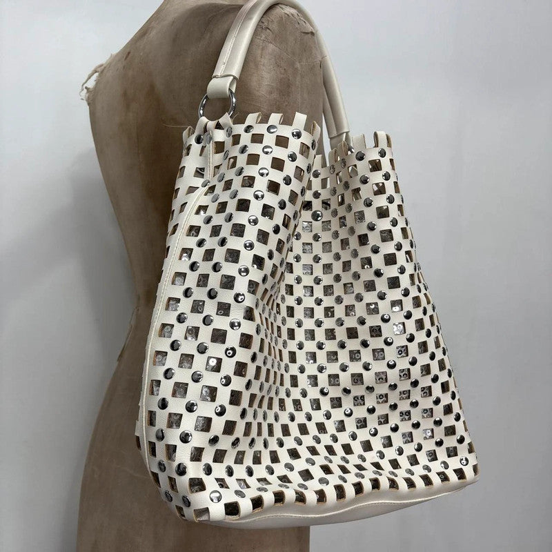 Cut out white oversized bag