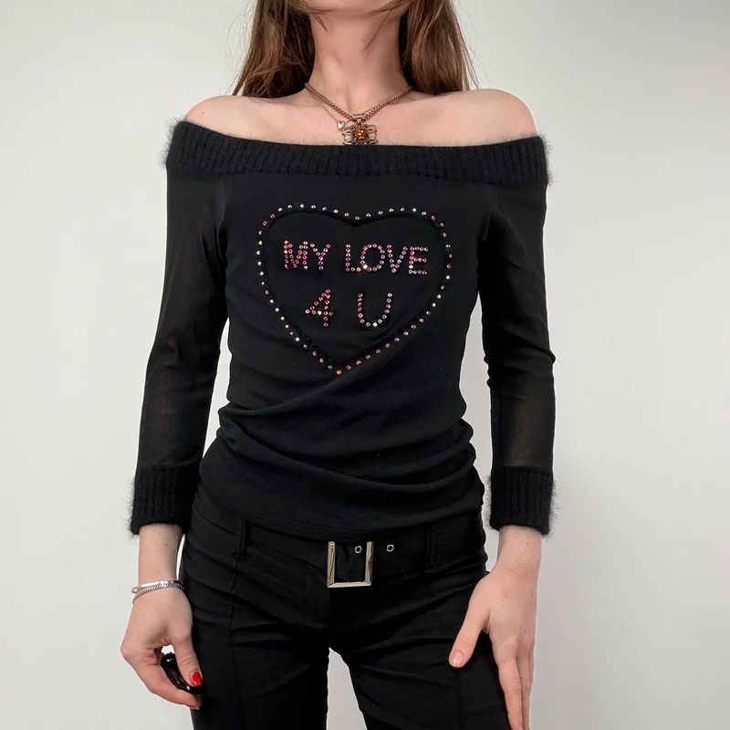 Blumarine Mesh Mohair Slouchy Top
