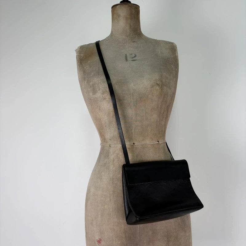 COS black leather crossbody bag