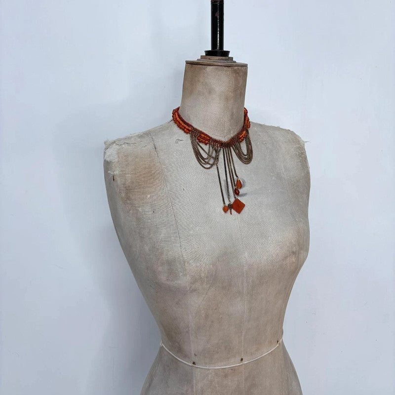 boho draped chain fairy gemstone necklace