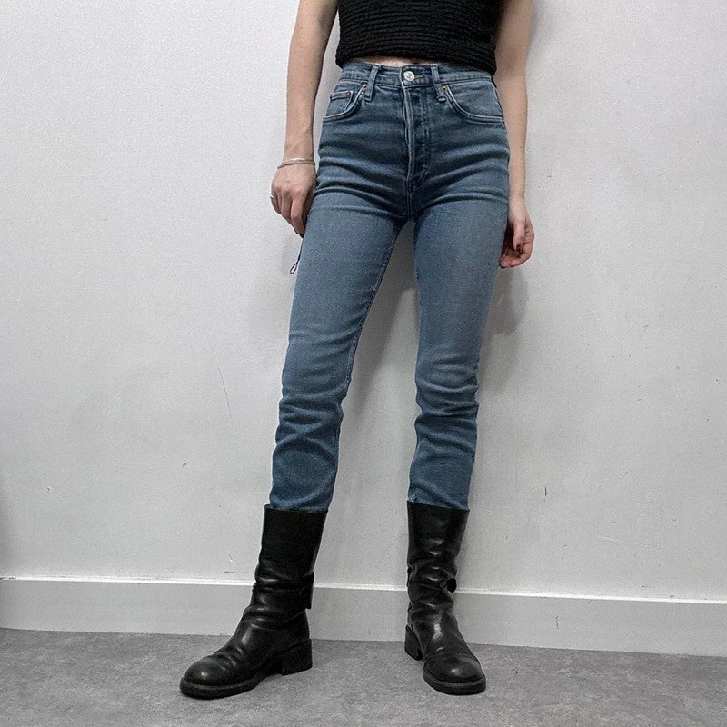 redone denim skinny-leg jeans